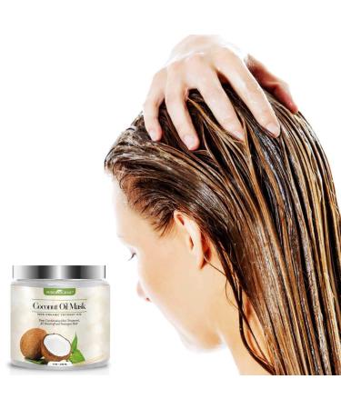 Alayna Pure Organic Coconut Oil Hair Mask - Hydrating Treatment for Natural Hair Growth - Repairs Dry & Damaged Hair - 8 oz - Buy Online on SooperMarket.com