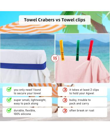 4 Pack Silicone Towel Bands for Beach, Pool, and Cruise Chairs - Blue/Turquoise - Buy Online on SooperMarket.com