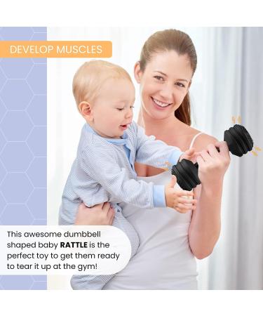Silicone Baby Dumbbell Teether Weight Rattle Toy - Perfect Gift for Boys and Girls - Buy Online on SooperMarket.com