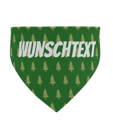 printplanet - Dog scarf with name or text - Scarf for dogs - Layout Trees Green - Size L Size L Trees Green