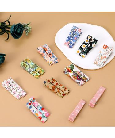 Lusofie 20Pcs Floral Print Baby Hair Clips - Non-Slip Toddler Barrettes for Girls | Hair Accessories for Fine Hair Kids - Buy Online on SooperMarket.com