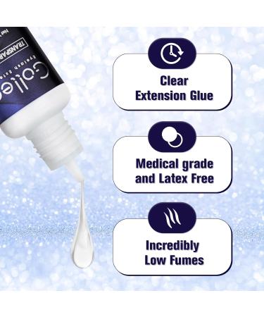 Transparent Eyelash Extension Glue - Fast Drying Clear Adhesive (0.17fl.oz / 5ml) for Professional Eyelash Extensions - 6 Week Retention - Buy Online on SooperMarket.com