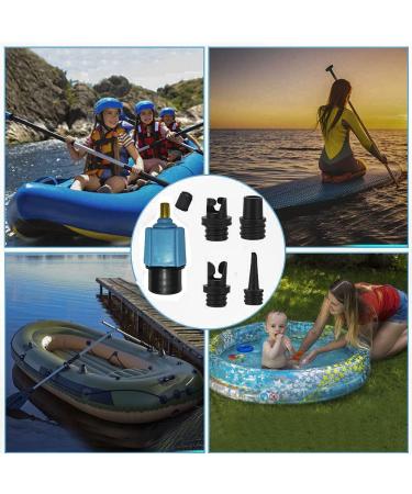 Paddle Board Pump Adapter | FIPASEN Air Pump Adaptor with 4 Valve Nozzles | for Inflatable Boat, SUP, Bed | Compressor Converter - Blue - Buy Online on SooperMarket.com