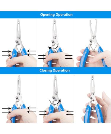 BASUNE Fishing Pliers + Hook Remover & Line Cutter Set with Nylon Sheath - Curved Nose, Fishing Tackle Tool for Easy Hook Removal - Blue - Buy Online on SooperMarket.com
