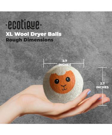 ECOTIQUE Wool Dryer Balls 100% Natural Fabric Softener Reusable Reduces Clothing Wrinkles and Saves Drying Time Saves Energy Costs Eco-Friendly Pack of 6 XL (Assorted Designs) - Buy Online on SooperMarket.com