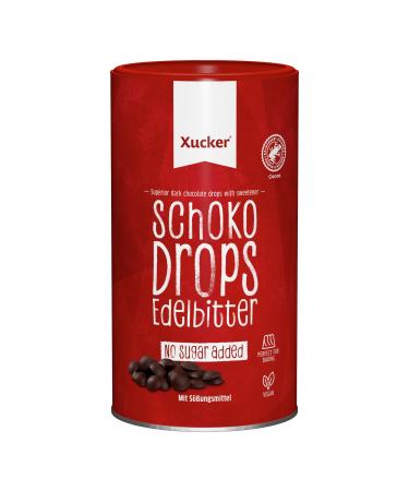 Xucker chocolate drops noble bitter 750g - chocolate with xylitol substitute vegan chocolate chocolate drops sugar -reduced sweets for baking (min. 75% cocoa content) 750 g (1 Pack)