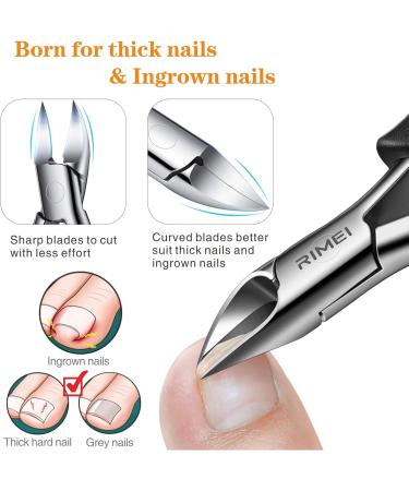 RIMEI Professional Toenail Clippers - Thick & Ingrown Nail Cutters for Men & Seniors | Podiatrist Recommended Stainless Steel Pedicure Tool - Buy Online on SooperMarket.com
