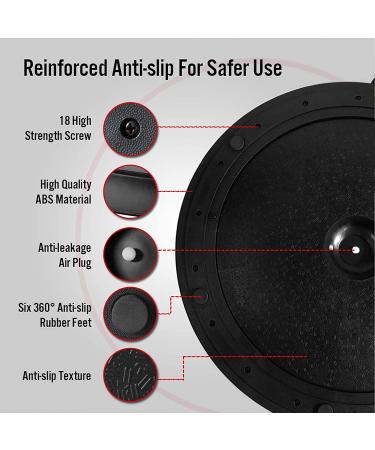 JX FITNESS 58cm Balance Half Ball Trainer with Resistance Bands & Pump - Core Strength Exercise Yoga Stability Ball for Home Gym Workouts - Black - Buy Online on SooperMarket.com