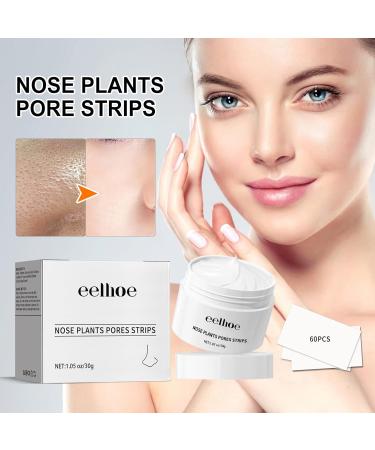 Peel Off Blackhead Removal Mask - Acne Treatment Pore Cleansing Cream & Nose Strips - 30ml + 60 Pcs for Clear Skin - Buy Online on SooperMarket.com