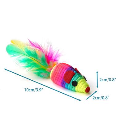 Chiwava 24PCS 5 Rattle Cat Toys with Feather Rainbow Rope - Interactive Mouse Kitten Toy - Buy Online on SooperMarket.com