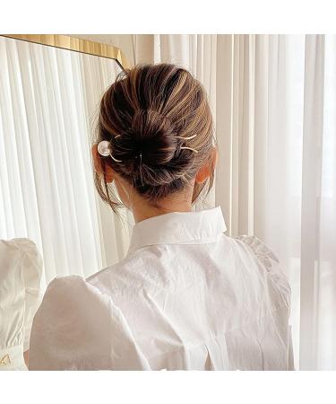 3 Pack Pearl U Shape Hair Fork Sticks - Wedding Bridal Hair Styling Tool for Buns & Chignon - Women & Girls Hair Accessories - Buy Online on SooperMarket.com