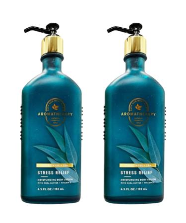 Bath and Body Works Stress Relief Eucalyptus Tea Aromatherapy Gift Set of 2-6.5 Ounce Moisturizing Body Lotion with Shea Butter and Vitamin E