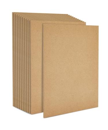 0.25" Thick Blank MDF Chipboard Sheets for Painting, Arts and Crafts (8 x 10 in, 12 Pack)