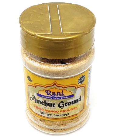 Rani Amchur Mango Ground Powder Spice 3oz (85g) PET Jar - 100% Natural, Indian Origin | Gluten Friendly, Vegan | NON-GMO - No Color, Salt or Fillers - Buy Online on SooperMarket.com