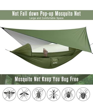 G4Free Large Camping Hammock with Mosquito Net and Rain Fly - 2 Person Portable Hammock with Bug Net and Tent Tarp for Outdoor Hiking and Backpacking - Buy Online on SooperMarket.com