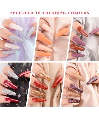 Lavender Violets Gel Nail Polish 21 Pcs New Year Gift Set Nude Grey Orange Red Glitter Valentine's Day UV LED Varnish Soak Off Shellac Nail Polish Base Glossy n Matte Top Coat Sliver Gold Manicure 987 Birthday Gift-987 - Buy Online on SooperMarket.com