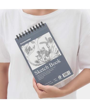 Bachmore 5.5X8.5 Inch Sketchpad - 100 Sheets Spiral Bound Sketch Book for Artists | Marker Art, Colored Pencil, Charcoal | Ideal for Pro & Amateurs (1 Pack) - Buy Online on SooperMarket.com