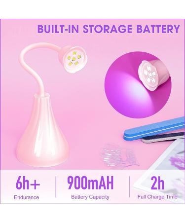 Krofaue UV LED Nail Lamp - Rotatable Quick Dry Nail Light for Gel Nails - Hands Free Mini Nail Dryer in Pink Tulips - Buy Online on SooperMarket.com