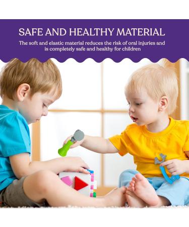 Sperric Silicone Teething Toy Tools Set for Babies 0-6 Months - Hammer, Pliers, Drill - 3pcs for Boys and Girls - Double-Sided Texture for Gum Soothing - Green/Orange/Blue - Buy Online on SooperMarket.com