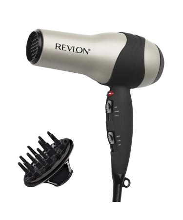 Revlon Turbo Hair Dryer | 1875 Watts of Maximum Shine, Fast Dry (Silver) Grey