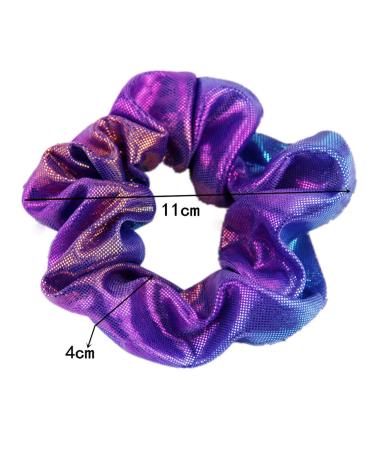 Shiny Metallic Scrunchies - 12 Pieces Elastic Hair Bands for Women and Girls - Buy Online on SooperMarket.com