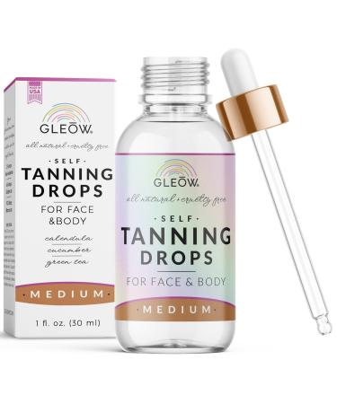 Face Tanning Drops to Add to Moisturizer Bronzing Drops for Face and Body Non Toxic Face Tanner Quick Tan Drops Self Tanning Drops for Face Medium Self Tanner 1oz Tan Drops Medium 1oz