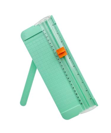 QYQRQF Paper Cutter  A4 Paper Trimmer with Security Safeguard & Side Ruler Portable Straight Edge Cutter for Scrapbooking Craft Paper  Photos  Label  Cardstock (Green)