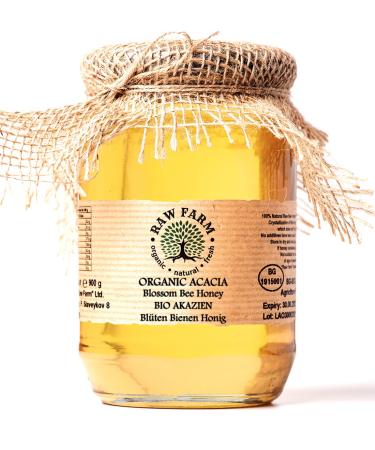 900 g Organic Raw Acacia Blossom Bee Honey - Raw Farm