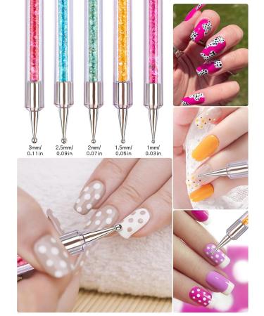 5 Pieces Nail Art Liner Brush & Dotting Pen Set - Ebanku Acrylic Nail Art Tools for Perfect Nail Design - Buy Online on SooperMarket.com