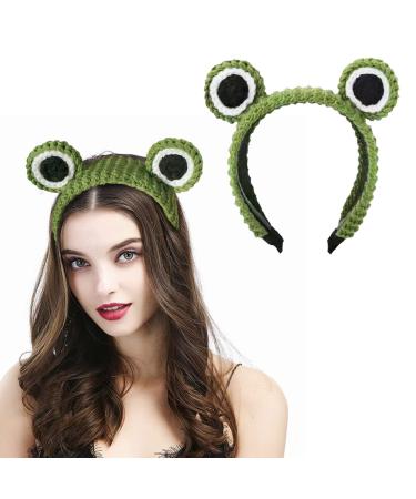 REYIN-CHHN Kermit the Frog | Frog Hair Head Band | Kawaii Headband | Cute Frog Headband - Ideal for Facial Beauty Routine | Adorable Frog Eye Design - Perfect Accessory for Cosplay Events