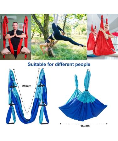 MelkTemn Aerial Yoga Swing Set - Dark Blue & Light Blue | Premium Inversion Tool for Gym and Home Fitness - Buy Online on SooperMarket.com