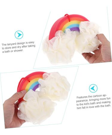 PLAFOPE 1pc Rainbow Bath Ball Body Scrub Sponge Bath Sponges for Cleaning Supply Tub for Newborn Mesh Shower Ball Body Wash Bath Rinser Soft Bath Sponges Wash Puff - Buy Online on SooperMarket.com