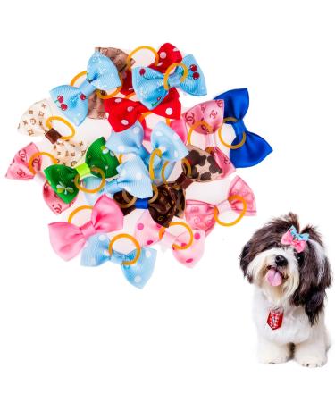 Baosroy dog hair loops 15pcs dog hair accessories hair loops dog dog hair clip dog headdresses dog hair loops with rubber band for small dogs cats