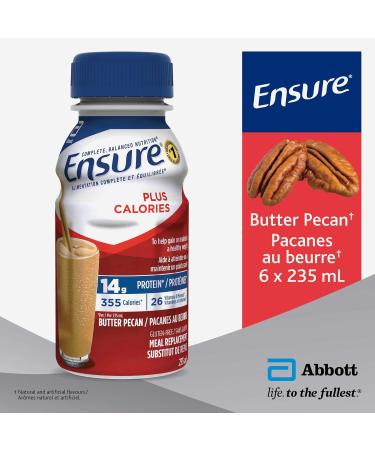 Ensure Plus Calories Nutritional Supplement Shake To Help With Healthy Weight Gain Or Maintenance Butter Pecan 6 x 235-mL Bottles - Buy Online on SooperMarket.com