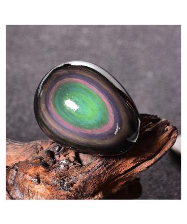 Crystal 1pc Natural Rainbow Obsidian cat Eye Stones Shape Quartz Crystal Ornament 45-50mm