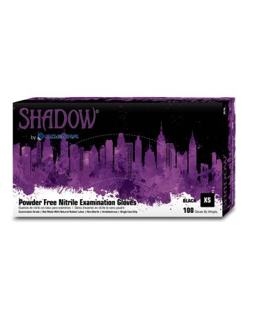 Adenna SHD Shadow 6 mil Powder-Free Nitrile Exam Gloves Medical Grade Black Black Medium (Pack of 100)