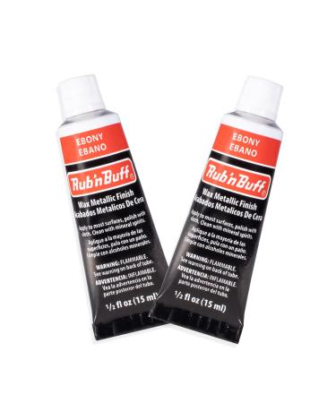 AMACO Rub n Buff Wax Metallic Finish - 2 Rub n Buff Ebony 15ml Tubes - Versatile Gilding Wax for Finishing Furniture Antiquing and Restoration - Rub and Buff Colors Set of Two