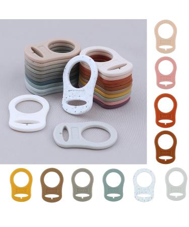 Soft Silicone Baby Pacifier Holder Clip - 5pcs Multi Colors | Free Silicone Adapter Rings - Shop Now! - Buy Online on SooperMarket.com