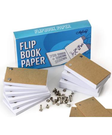 Blank Flip Book Paper with Holes - 720 Sheets (1480 Pages) Flipbook Animation Paper : Works with Flip Book Kit Light Pads: for Drawing, Sketching Supplies/Comic Book Kit - Drawing Paper Animation Kit
