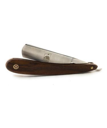 G.B.S Natural Wood Finish Straight Razor - 5/8" Shaving Razor with Dark Wooden Handle & Stainless Steel for Beard Shaping - Premium Quality - Buy Online on SooperMarket.com