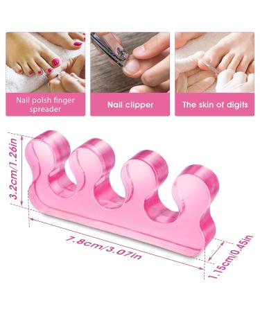 Molain 8 Pack Gel Nail Polish Toe Spacers - Silicone Separators for Overlapping Toes Hammer Toe Relief - Transparent Pink Blue & Purple - Buy Online on SooperMarket.com