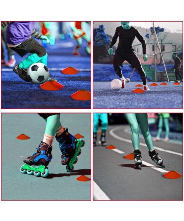 10pcs Pro Disc Cones with Carry Bag - Agility Training Cones for Soccer, Football, Basketball & More | Blue&Red Thickened Version 24g - Buy Online on SooperMarket.com