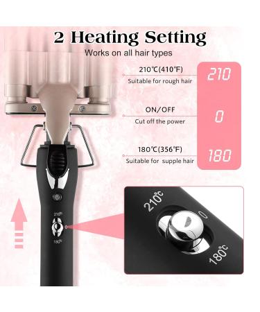 5 Barrel Hair Crimper Iron - 0.6 Inch Ceramic Tourmaline Curling Wand for Perfect Waves - Dual Voltage International Shipping - Buy Online on SooperMarket.com