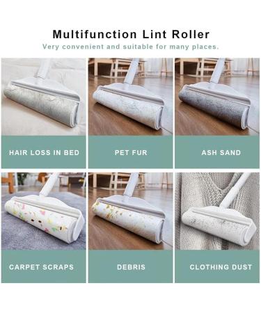 Long Handle Hair Sticking Device & Lint Roller - Effective Pet Hair Remover | Extended Sticky Roller for Floors & Clothes - Buy Online on SooperMarket.com