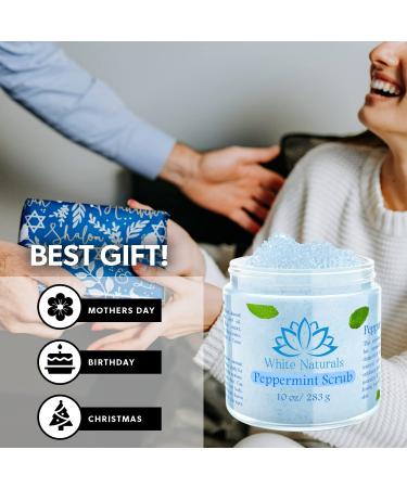 Pure Peppermint Scrub - Organic Moisturizing & Exfoliating Face & Body Scrub | Vegan Cruelty-Free Fights Stretch Marks & Wrinkles - Buy Online on SooperMarket.com