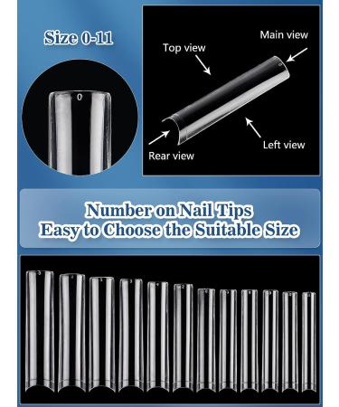504PCS XXL Clear Square Nail Tips for Acrylic Nails - Professional Long Fake Nails for Nail Salon and DIY Nail Art - Half Cover Ballerina Coffin French Nails with Bag - Buy Online on SooperMarket.com