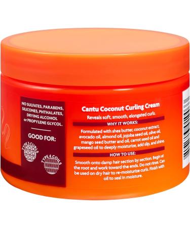 Cantu Coconut Curling Cream 340g - Hydrating Coconut Hair Cream - Buy Online on SooperMarket.com