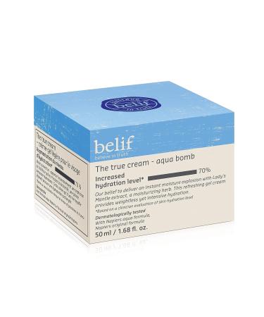 belif The True Cream Aqua Bomb | Lightweight Face Moisturizer with Squalene, Ceramide & Apothecary Herbs | Fast Absorbing, Improves Moisture Barrier | 1.68 Fl Oz - Buy Online on SooperMarket.com