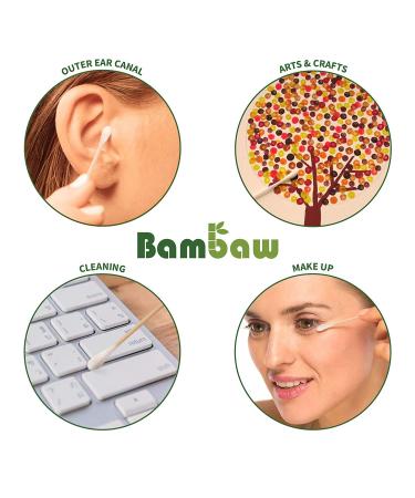 800 Bamboo Cotton Swabs | Eco-Friendly Q-Tips | Plastic-Free Watteb uschen | Zero Waste Ear Cleaners | Sustainable Bamboo Products - Buy Online on SooperMarket.com