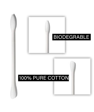 180 Count Pointed Q Tips Qtip Bleeker and R Individually Wrapped Cotton Swabs - Chlorine & Oil Free - Recyclable & Biodegradable - Travel Makeup - Buy Online on SooperMarket.com